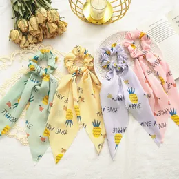 2020 Ruoshui kvinna ananas hår slipsar frukter scrunchies kvinnor hår tillbehör elastiska hårband scrunchies huvudkläder ornament