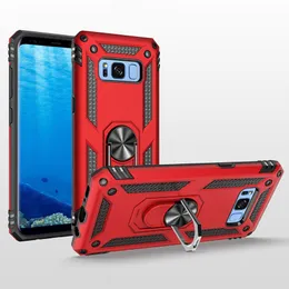 Militär Grad Armour Case Roterande metallringhållare Kickstand ShockoProof Cover för Samsung Galaxy S7 S8 S9 Plus S10 5G S10E Not 8 9 10+