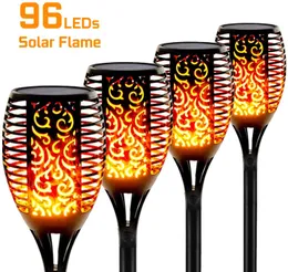 96 Su geçirmez Titrek Alevler Torch Işıklar Açık Güneş Spot Peyzaj Dekorasyon Aydınlatma Dusk Dawn Oto Açık / Kapalı olarak 43" LED