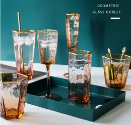 Golden Renmed Glass Outros Bebidas Criativo Calor Resistente ao Calor Vinho Tinto Champagne Coberna Cálice Uísque