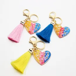 New Brand Keychains Keyrings Charms Heart Shape Tassel Pendant Bag Accessories Fashion Flower Butterfly Car Key Chains Ring Holder for Women