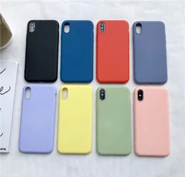 Vloeibare Effen Siliconen Gel Rubber Shockproof Phone Case Cover Voor Apple iPhone XS Max XR X 8 Plus 7 6 6S Met Doos