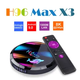 H96 MAX X3 Amlogic S905X3 Smart TV Box Android 9.0 4GB+32GB 2.4G+5G Wifi BT4.0 1000M 8K Set Top PK H96MAX