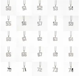 Titanium Sport Accessories choose your numbers 11pcs plain POLISHED JERSEY number pendant Cross Pendant Necklace Silver Stainless Steel Baseball