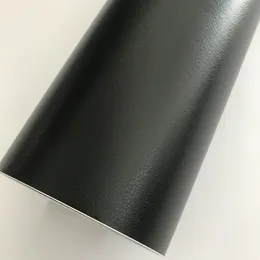 Pelle nera Grana Texture Vinile Car Wrap Sticker Decal Foglio di pellicola Autoadesivo DIY Styling Car Wrapping Foil con rilascio d'aria