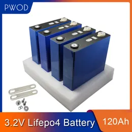 PWOD 32PCS 3.2V 120AH LIFEPO4 Batteripack 12V 24V 36V 48V 64V Deep Cycle LFP Lithium Iron Fosfa Cell EU US Tax Free