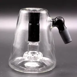 Bongo de vidro preto de 4,5 polegadas Cachimbos de cinzas Cachimbo de cinzas Junta de 14 mm Pirex grosso Bubbler Cachimbo de água de vidro de 45 graus
