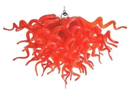 ランプ伝統的な赤 100% 手吹きガラスのシャンデリア照明 LED アートランプ屋内家の装飾
