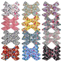 1Set 2Pcs 3.5 Inch Grosgrain Ribbon Flower Printed Bows With Clips Hairpins Hair Clip Kdis Hair Accessories Beautiful HuiLin