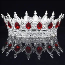 Kryształ Vintage Royal Queen King Tiaras i korony Mężczyźni / Kobiety Korowód Prom Diadem Ozdoby Wedding Włosów Akcesoria Y200727
