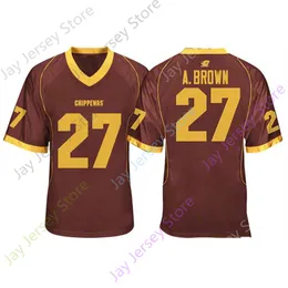 Central Michigan Chippewas No27 Antonio Brown Maroon Stitched NCAA Jersey