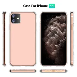 För iPhone 12 Cover Case för Samsung S20 Plus Ultra Phone Case Crystal Soft Edge TPU Hard Back Cover PC Case