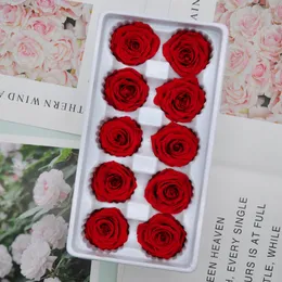 10st / låda 4cm konserverade blommor Rose Blomma Immortal Rose Alla hjärtans daggåva Eternal Life Flower Gift Partihandel Level B