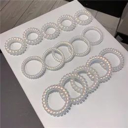 100 teile/los Kleine Mittlere Große Matt Haar Gummiband Pferdeschwanz Halter Mode Schmuck Elastische Seil Transparent Telefon Linie Ring