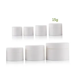 Högkvalitativ 15g 30g 50g vit plast kosmetiska krämburkar med lock Tomt Lotion Batom Container Provförpackning