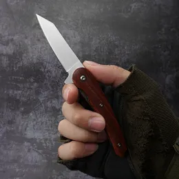 Wooden handle folding knife Damascus blade OEM high quality wholesale outdoor camping for EDC fishing hiking rescue survival