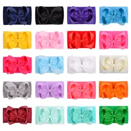 Baby-Mädchen-Bogen-Stirnband-Kinder-Nylon elastische Bowknot Haarbänder Haarschmuck Gros Grain Haar-Band-Turban-Knoten-Kopfschmuck-M2338