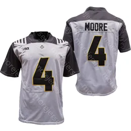 2020 NCAA Purdue Boilermakers Futebol Jersey College 4 Rondale Moore Black White All costurado e bordado