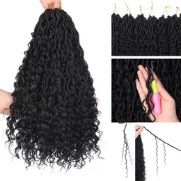 Faux Locks блондинки цветные синтетические наращивания волос для плетения богиня 18 дюймов богемные курчавые крючкие косички наращивания волос для женщин