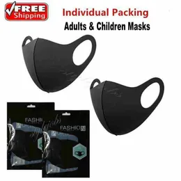 Projektant Moda Zmywalne Maski ochronne Czarna Bawełna Wielokrotna wielokrotnego użytku Dorosłych Dzieci Anti Dust Curning Usta Maska Dzieci Tkaniny Maski FY9041