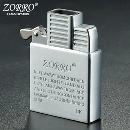 Zorro Original Dual Fire Torch Lättare rörelse Kerosen Jet Vindtät cigarett cigarer lättare rörelse uppblåsbara lättare liner DIY verktyg