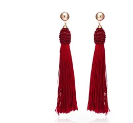 Nowy Moda Tassel Chandelier Kolczyki Boho Czeski Długie Kolorowe przesadzone stopu Dangle Dangle Dangling Kolczyki Biżuteria dla kobiet