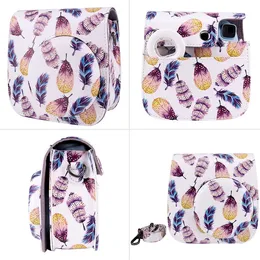 Bellissima borsa in pelle stampata a fiori per fujifilm instax mini 11 popolari borse per fotocamera a tracolla per stilisti di moda