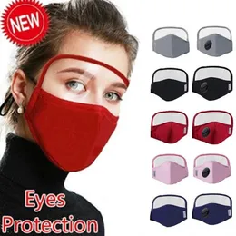 Confezione individuale di design Maschera per il viso in cotone con protezione per gli occhi Lavabile 2 strati Maschera per il viso in cotone con fessura Maschera protettiva per persone FY9078