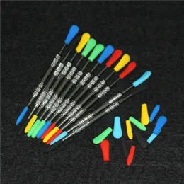 smoking pipes 100pcs wax dabber with silicone tip Concentrate Dab Tool Ego glass nectar DHL