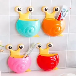 Honana Cartoon Zwierząt Ślimak Bee Cute Tooth Brush Holder Wall Ssanie Uchwyt Łazienka Zestaw - czerwony