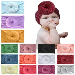 2020 New Baby Girls Knot Ball Headbands Kids Hair Band Children Headwear Boutique Hair Accessories 18 Colors Turban