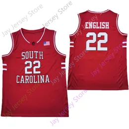 2020 New NCAA South Carolina Gamecocks Jerseys 22 Alex English College Basketball Jersey Red Size Youth Adult