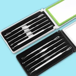 6 set rostfritt stål Blackhead Comedone Acne Pimple Blemish Extractor Remover Pore Cleanser Acne Needle