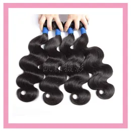 Malásia Four Bundles Wave Wave Hair Virgem Virgem 4 Peças/Lot Caramba Cabelos Cabelos Não Processados ​​Cor Natural Cor Natural Cor