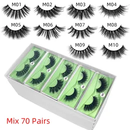 eyelashes natural long 3d mink lashes hand made false eyelashes full strip lashes makeup fake eyelashes 70 pairs DHL