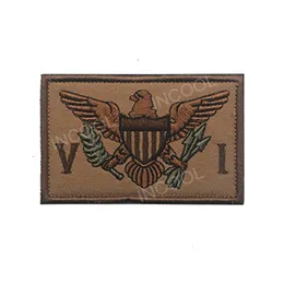 Broderi Patch USA Amerikanska Jungfruöarna Flagga Patch Hook Loop Moral Patch Tactical Emblem Applique Broderade Badges