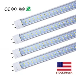 Stock in USA T8 G13 4ft Led Tube 1.2m Lights 22W 28W Cool White Led Fluorescent Tube Bulbs AC85-260V CE UL FCC ETL double end direct wire type B ballast bypass for shop