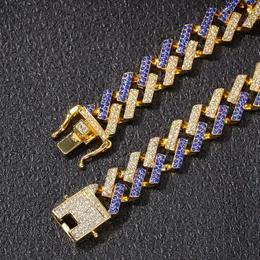 HOT selling Hip-hop Cuban Chain,Gold full drill strip men's bracelet 15MM gold diamond hand chain bracelets
