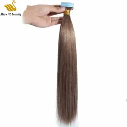 Remy Hair Extensions PU Hair 40pcs a pack Skin Weft Tpae in Human Hair Weaves Weft Black Brown Blonde Color 100g