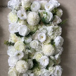Tongfeng beyaz 10pcs / lot Yapay ipek 3D çiçek duvar düğün arka dekorasyon çiçek koşucu düğün Şakayık ortanca gül