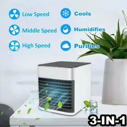 Mini USB Portable Air Cooler Fan Luftkonditionering 7 Färger Lätt skrivbordsluftkylfläkt Luftfuktare Purifier för kontor Sovrum