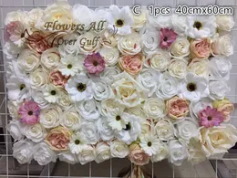 flores por toda a parede da flor artificial sobre o golfo para o casamento cenário decoração add Divd Austin rosa hortênsia gramado peônia / pilar