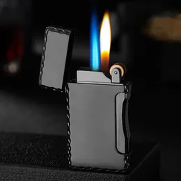 Two Flames Metal Gas Lighter Windproof Torch Turbo Butane Refillable Lighter Cigar Cigarette Lighters Wholesale Smoking Accessories Gadgets For Men