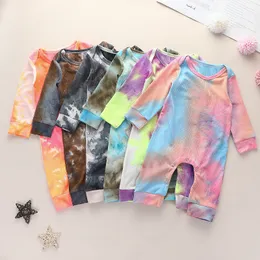 2024 New Spring Autumn Kids Clothes Baby Tie Dye Romper Long Sleeve Infants Gradient color Jumpsuits Boys Girls Casual Clothing M2354''gg''2ID0