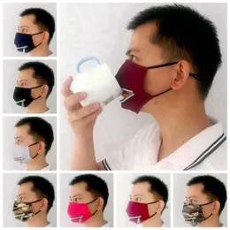 2 in 1 Valve Face Mask With Adjustable Zipper Dustproof Cotton Washable Protective Designer Masks 7styles RRA3358