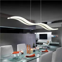 Creative modern wave LED pendant lamp S 38W adjustable hanging lamp dining room restaurant living room chandelier 110V 220V