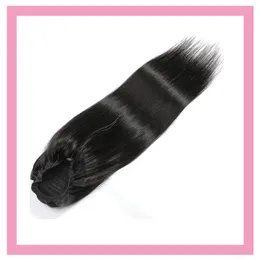 Rabos de cavalo de cabelo humano peruanos de cor natural de 8-26 polegadas Extensões de cabelo de rabo de cavalo