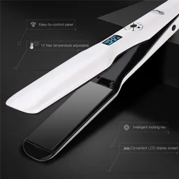 3D Rotating Hair Straightener Box Förpackning Professionell Hår Styling Järn Snabb Uppvärmning Platt Järn Bred Värmeplatta LCD-skärm CX200721