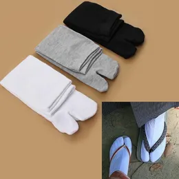 Мужские носки, 1 пара, японские шлепанцы, сандалии с раздельным носком, унисекс, с двумя пальцами, черное, белое, серое кимоно Geta Crew2560