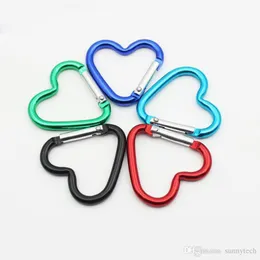 New Mini Heart Shaped Aluminum Alloy Locking Mounting Carabiner Snaphook Hook Holder 40*44mm Factory wholesale LX272